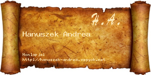 Hanuszek Andrea névjegykártya